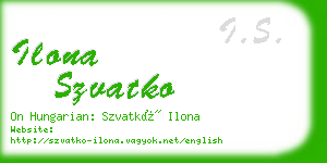 ilona szvatko business card